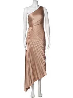 NWT A.L.C. One-Shoulder Pleated Delfine Dress in Bella Gold (8)